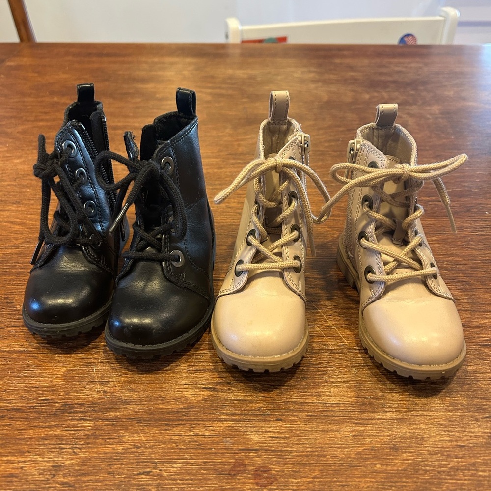BUNDLE: 2 Pairs of Toddler Combat Boots Size 6